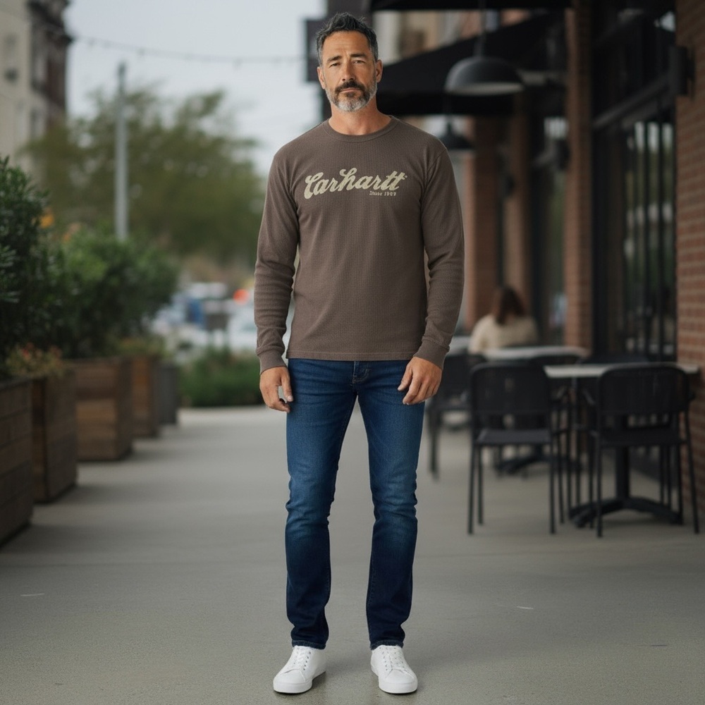 Carhartt Taupe Waffle Knit Top - Picture 2 of 14